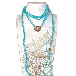 Pink Panache leather wrap necklace